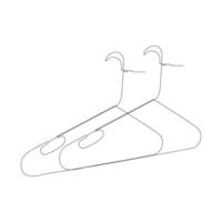 clothes hanger continuous single line outline vector art drawing and simple one line hanger minimalist design