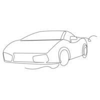 Car Single continuous line art drawing elegant race car vector art illustration design