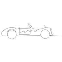 Car Single continuous line art drawing elegant race car vector art illustration design