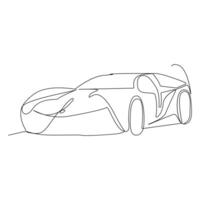 Car Single continuous line art drawing elegant race car vector art illustration design