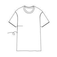 T shirt clothes continuous single line outline vector art drawing and simple one line shirt minimalist design