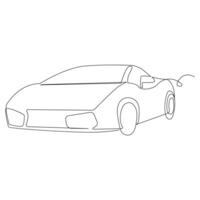 Car Single continuous line art drawing elegant race car vector art illustration design