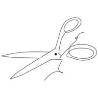 continuous single line drawing of scissors art drawing and illustration scissors symbol concept design vector