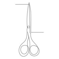 continuous single line drawing of scissors art drawing and illustration scissors symbol concept design vector