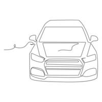 Car Single continuous line art drawing elegant race car vector art illustration design