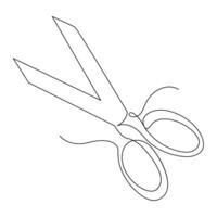 continuous single line drawing of scissors art drawing and illustration scissors symbol concept design vector