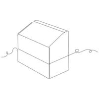 Continuous one line drawing of opened donation box minimalist concept of help support and volunteer activity in simple art drawing and illustration vector