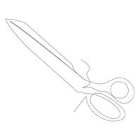 continuous single line drawing of scissors art drawing and illustration scissors symbol concept design vector