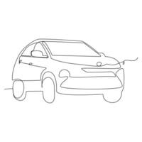 Car Single continuous line art drawing elegant race car vector art illustration design