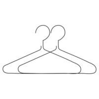 clothes hanger continuous single line outline vector art drawing and simple one line hanger minimalist design