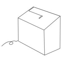 Continuous one line drawing of opened donation box minimalist concept of help support and volunteer activity in simple art drawing and illustration vector