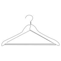 clothes hanger continuous single line outline vector art drawing and simple one line hanger minimalist design