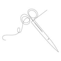 continuous single line drawing of scissors art drawing and illustration scissors symbol concept design vector