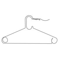 clothes hanger continuous single line outline vector art drawing and simple one line hanger minimalist design