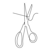 continuous single line drawing of scissors art drawing and illustration scissors symbol concept design vector