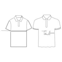 t camisa ropa continuo soltero línea contorno vector Arte dibujo y sencillo uno línea camisa minimalista diseño