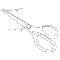 continuous single line drawing of scissors art drawing and illustration scissors symbol concept design vector