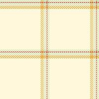 Preppy texture check tartan, machinery vector seamless background. Show fabric textile pattern plaid in cornsilk and light colors.