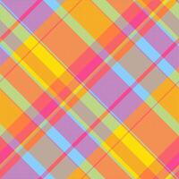 Check tartan textile of fabric vector background with a seamless pattern plaid texture.