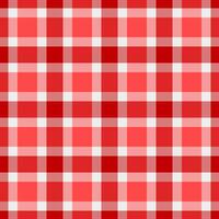 Quality fabric check pattern, identity tartan texture plaid. British seamless background textile vector in red and white colors.