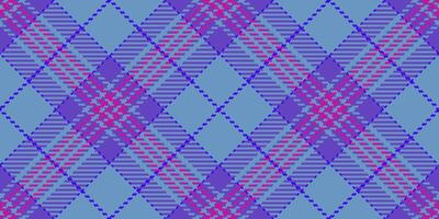 Spring seamless check pattern, new year tartan texture plaid. Greeting fabric background textile vector in cyan and indigo colors.