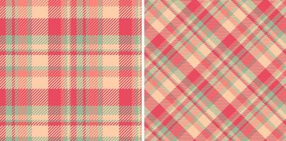 Seamless fabric check of vector pattern textile with a plaid tartan texture background. Set in christmas colors for interior design inspiration.