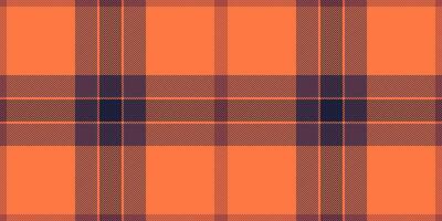 Scratch pattern plaid texture, hounds tartan vector check. Fibrous background textile fabric seamless in orange and pink colors.