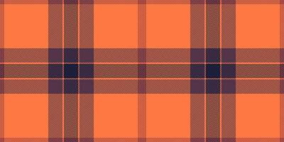 Scratch pattern plaid texture, hounds tartan vector check. Fibrous background textile fabric seamless in orange and pink colors.