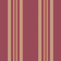 formal líneas antecedentes vector, 1970 modelo sin costura tela. parte textil vertical textura raya en rojo y amarillo colores. vector