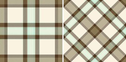 Fabric vector texture of tartan textile seamless with a check plaid background pattern.