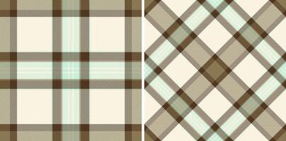 Fabric vector texture of tartan textile seamless with a check plaid background pattern.