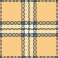 Dress fabric check vector, place tartan pattern textile. Checked seamless background texture plaid in orange and pastel colors. vector