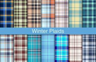 Winter plaid bundles, textile design, checkered fabric pattern for shirt, dress, suit, wrapping paper print, invitation and gift card. vector