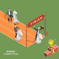 Business competition flat isometric low poly vector concept.