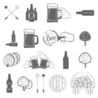 Set of Two-color Beer Craft Icons. vector