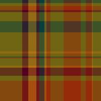 Detailed pattern texture fabric, comfortable background textile vector. Coloured seamless plaid tartan check in orange and yellow colors. vector