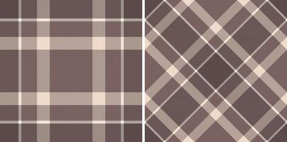 Plaid texture fabric of seamless tartan background with a pattern vector textile check. Set in coffee colors for vogue fashion trends in the season.