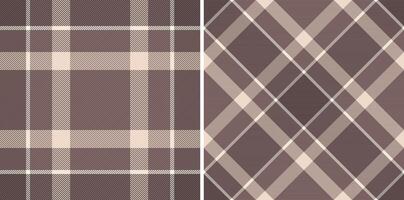 Plaid texture fabric of seamless tartan background with a pattern vector textile check. Set in coffee colors for vogue fashion trends in the season.