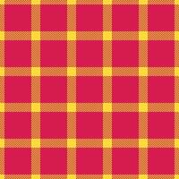 Greeting card check textile vector, internet tartan fabric background. Empty seamless pattern texture plaid in yellow and red colors. vector