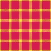 Greeting card check textile vector, internet tartan fabric background. Empty seamless pattern texture plaid in yellow and red colors. vector