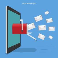 correo electrónico márketing plano vector concepto.