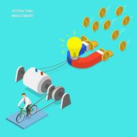 Investment attraction flat isometric vector. vector