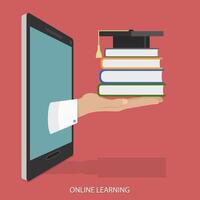 Online Education Flat Isometric Vector Concept.