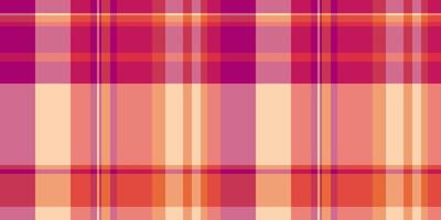 Vertical check textile texture, short seamless fabric plaid. Fashionable tartan pattern background vector in pink and red colors.