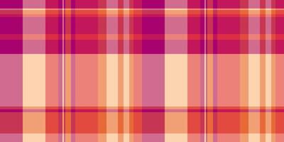 Vertical check textile texture, short seamless fabric plaid. Fashionable tartan pattern background vector in pink and red colors.