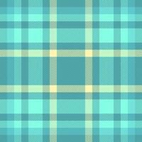 Plain background vector check, iconic fabric pattern plaid. Pastel tartan texture seamless textile in cyan and teal colors.