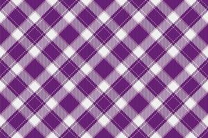 Self tartan vector pattern, france background textile check. Design plaid texture seamless fabric in white and purple colors.