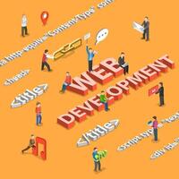 Web development flat isometric concept vector