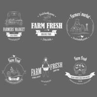 Farm Fresh Products Badge Set. vector