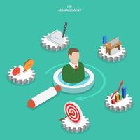 HR management flat isometric vector concept.